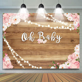 Oh Baby Blume Hölzern Baby Dusche Hintergrund Für Mädchen